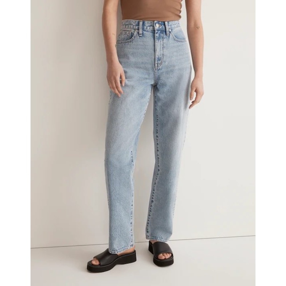 Madewell Baggy Straight Jeans Light Wash High Rise Denim NJ183 Womens Size 26